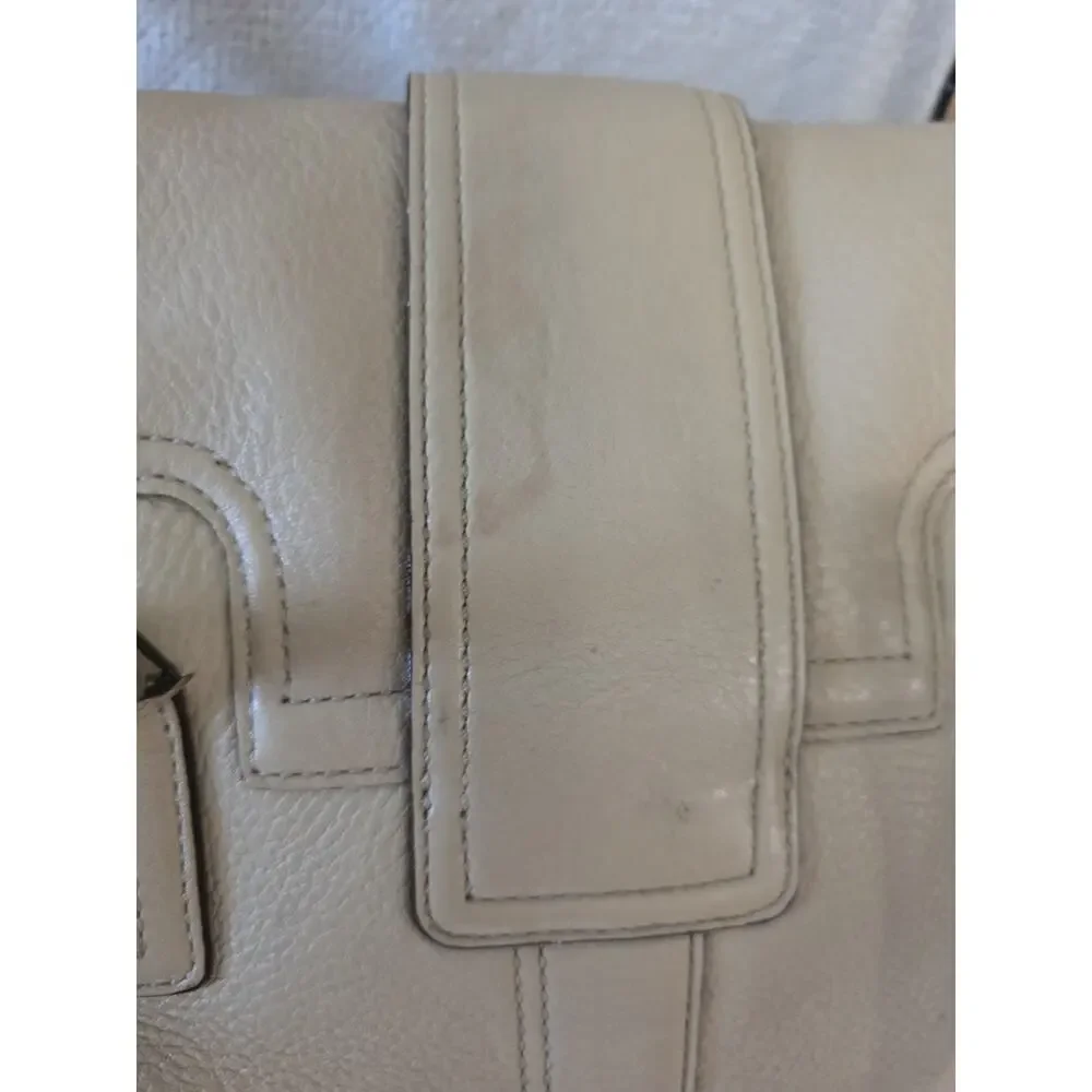 Vintage Coach Leather Handbag Satchel Purse Soho Flap Bag Beige Tan F10913 COA